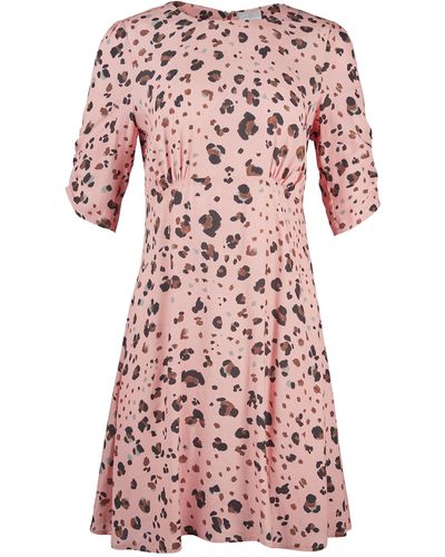Oliver Bonas Leopard Print Mini Dress, Size 16 - Pink