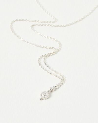 Oliver Bonas Afan Circle Charm Pendant Necklace - White