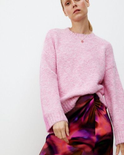 Oliver Bonas Two Tone Knitted Sweater - Pink