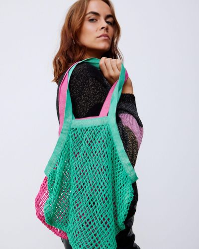 Oliver Bonas Jade Sparkle Net Shopper Bag - Blue