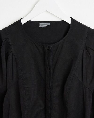 Oliver Bonas Pleat Sleeve Twill Jumpsuit - Black