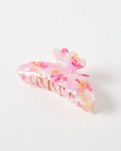 Oliver Bonas Ariel & Cream Shimmer Hair Claw Clip - Pink