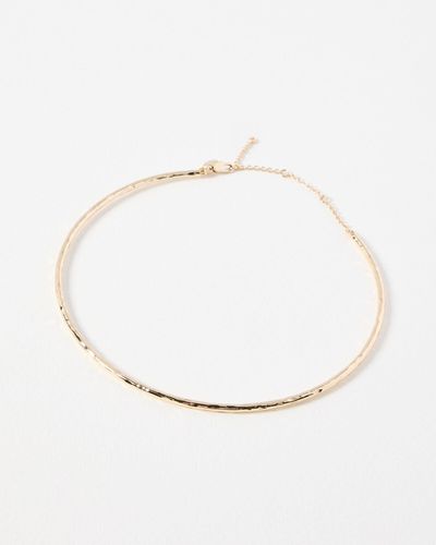 Oliver Bonas Patricia Bar Choker Collar Necklace - White