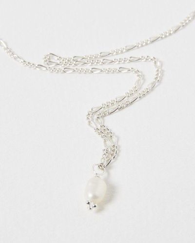 Oliver Bonas Mikaela Lyons X Freshwater Pearl Pendant Necklace - White