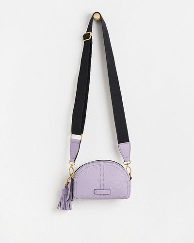 Oliver Bonas Sophia Curved Lilac Crossbody Bag Small - Black