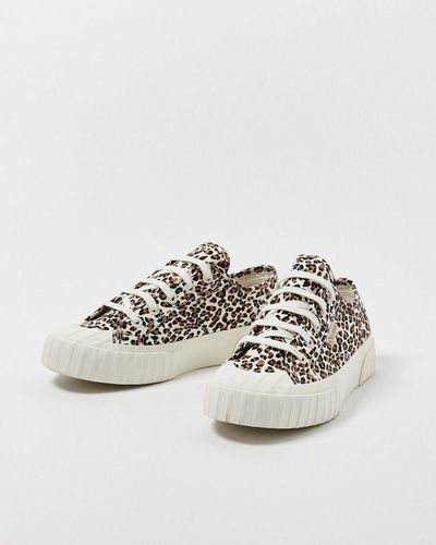 Oliver Bonas Superga 2630 Classic Leopard Print Sneakers - White