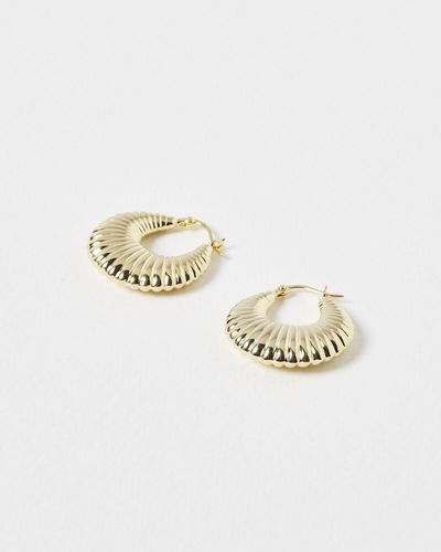 Oliver Bonas Sylvie Curved Loop Hoop Earrings - Metallic