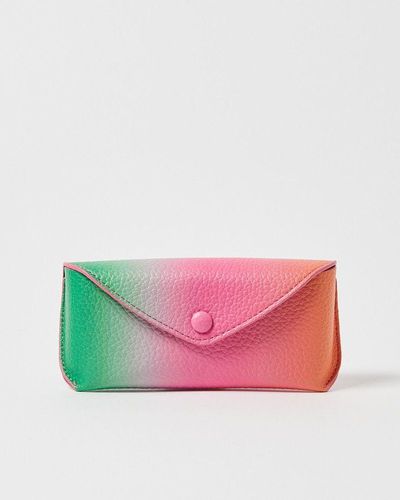 Oliver Bonas Ombre & Green Sunglasses Case - Pink