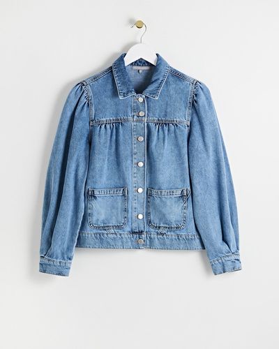 Oliver Bonas Mid Wash Blue Denim Jacket, Size 6