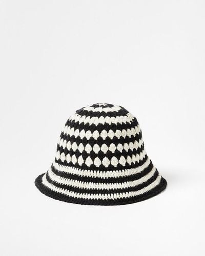 Oliver Bonas & White Crochet Bucket Hat