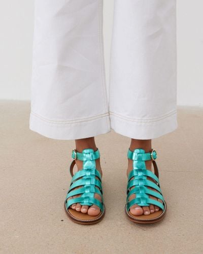 Oliver Bonas Metallic Leather Gladiator Sandals, Size Uk 3 - White