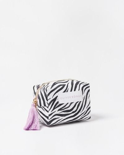 Oliver Bonas Zebra Make Up Bag - White