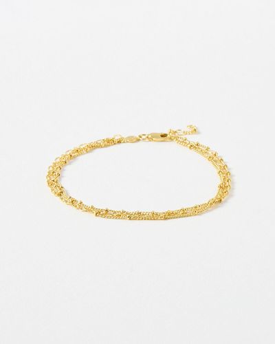 Oliver Bonas Lara Interest Chain Layered Anklet - Metallic