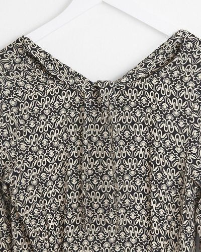 Oliver Bonas Swirly Linear Floral Print Mini Dress - Gray