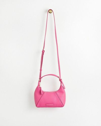 Oliver Bonas Aelya Trianglular Mini Crossbody Bag - Pink
