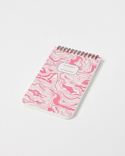 Oliver Bonas Marble Ring-bound Lined Notebook - Pink