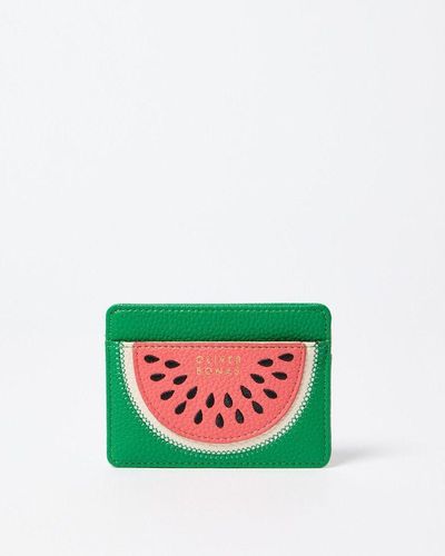 Oliver Bonas Watermelon Slice Card Holder - Green