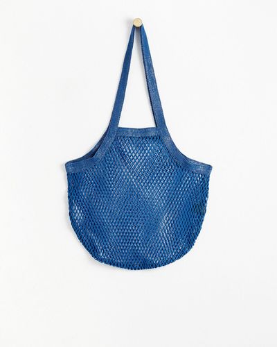 Oliver Bonas Niki Net Blue Fabric Shopper Bag