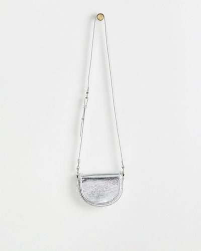 Oliver Bonas Kitty Saddle Crossbody Bag Mini - Grey