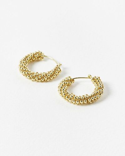 Oliver Bonas Dapple Twisted Bead Hoop Earrings - Metallic