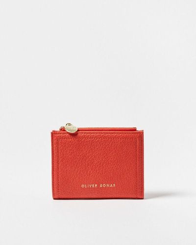 Oliver Bonas Kinley Zipped Wallet - Red