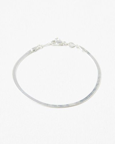 Oliver Bonas Misty Fine Snake Chain Bracelet - White