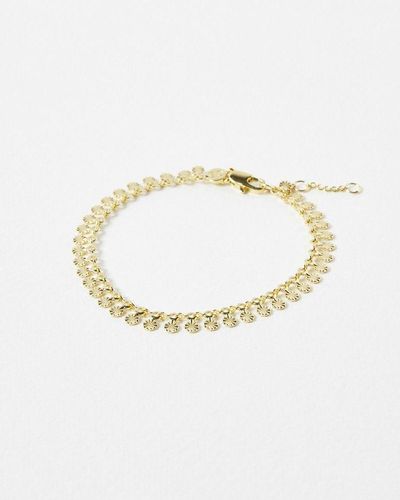 Oliver Bonas Itri Disk Plated Chain Bracelet - White