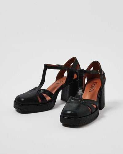 Esska Chaza Metallic Heeled Sandals, Size Uk 7.5 - Black