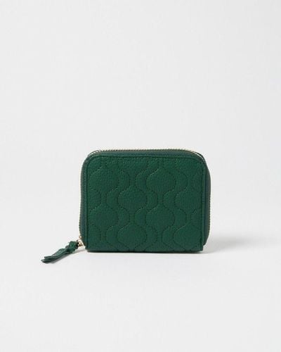 Oliver Bonas 60's Curved Stitch Wallet - Green