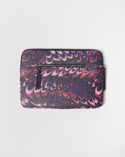 Oliver Bonas Marble Waves Laptop Case - Purple