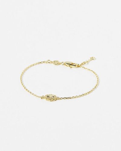 Oliver Bonas Marie Vintage Detail Plated Chain Bracelet - White