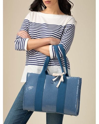 Oltre Shopper bag con paillettes - Blu