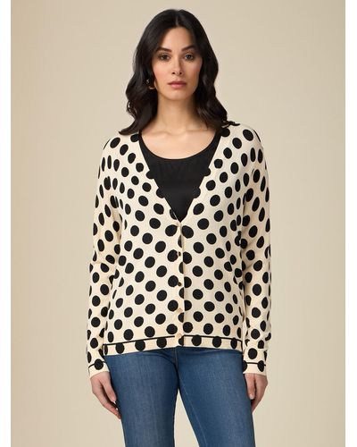 Oltre Cardigan stampa a pois - Bianco