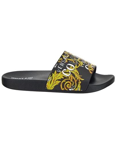 Versace Shelly Logo Couture Slides - Green