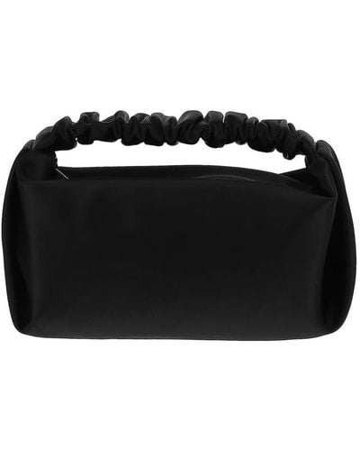 Alexander Wang Scrunchie Mini Bag In Satin - Black