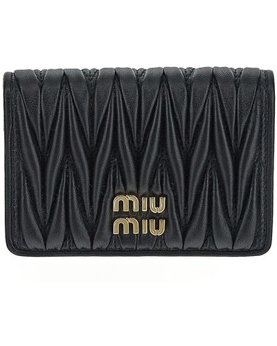 Miu Miu Logo Wallet - Black