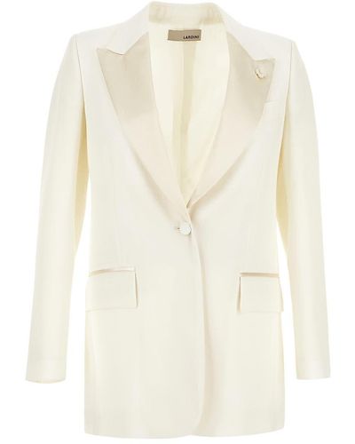 Lardini Angelica Tuxedo Blazer - White