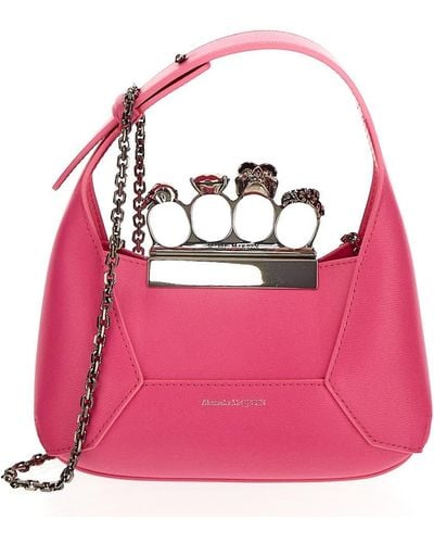 Alexander McQueen The Jeweled Hobo Mini Bag - Pink