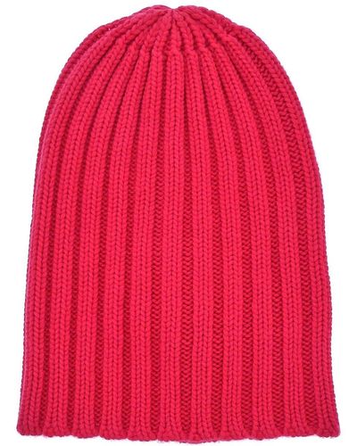 Laneus Ribbed Knit Beanie - Red