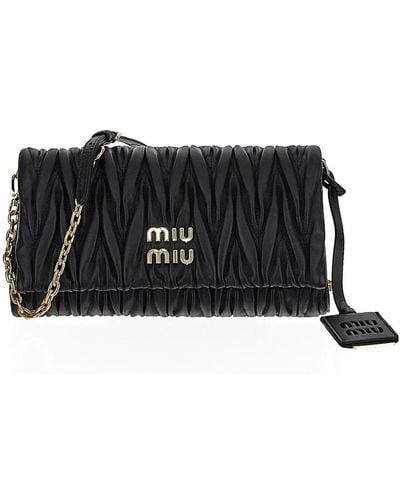 Miu Miu matelassé leather mini-bag - Black