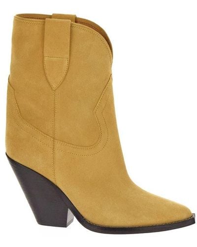 Isabel Marant Leyane Texan Ankle Boots - Yellow