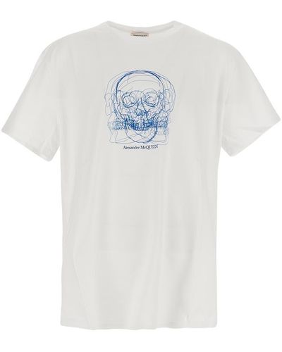 Alexander McQueen Sketch Skull T-shirt - White