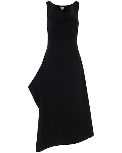 Bottega Veneta Cawl Neck Midi Dress - Black