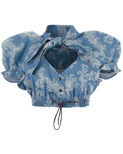 Vivienne Westwood Cropped Football Heart Top - Blue