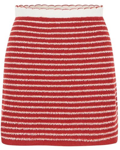 Miu Miu Blouchè Cotton Mini Skirt - Red