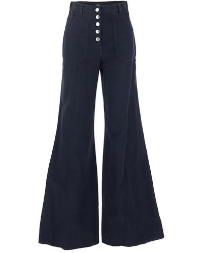 Etro Floral Pockets Flared Jeans - Blue
