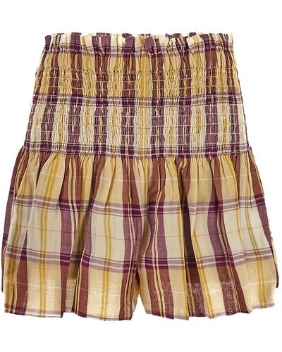 Isabel Marant Checkered Shorts - Brown