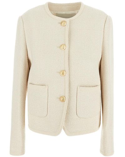 DUNST Classic Boucle Tweed Jacket - White