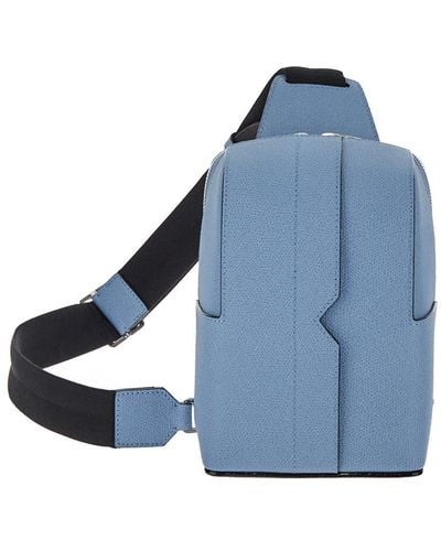 Valextra Leather Mini Blue Backpack
