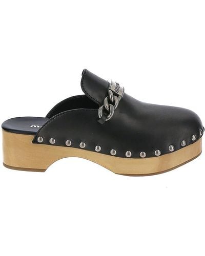 Miu Miu Black Clogs